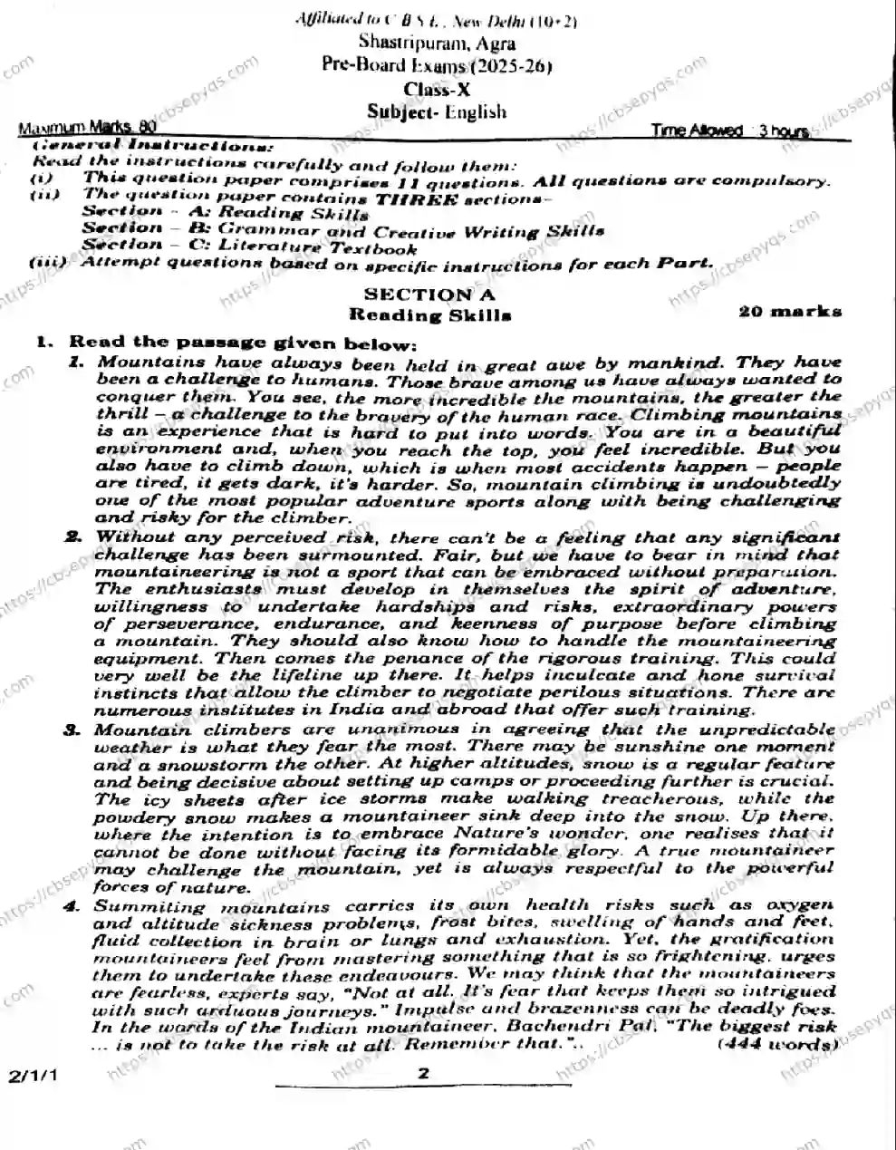CBSE-Board-10-Previous-Year-PRE-BOARD-PAPERS-Papers-2026-PRE-BOARD-ENGLISH-Page-1 Image
