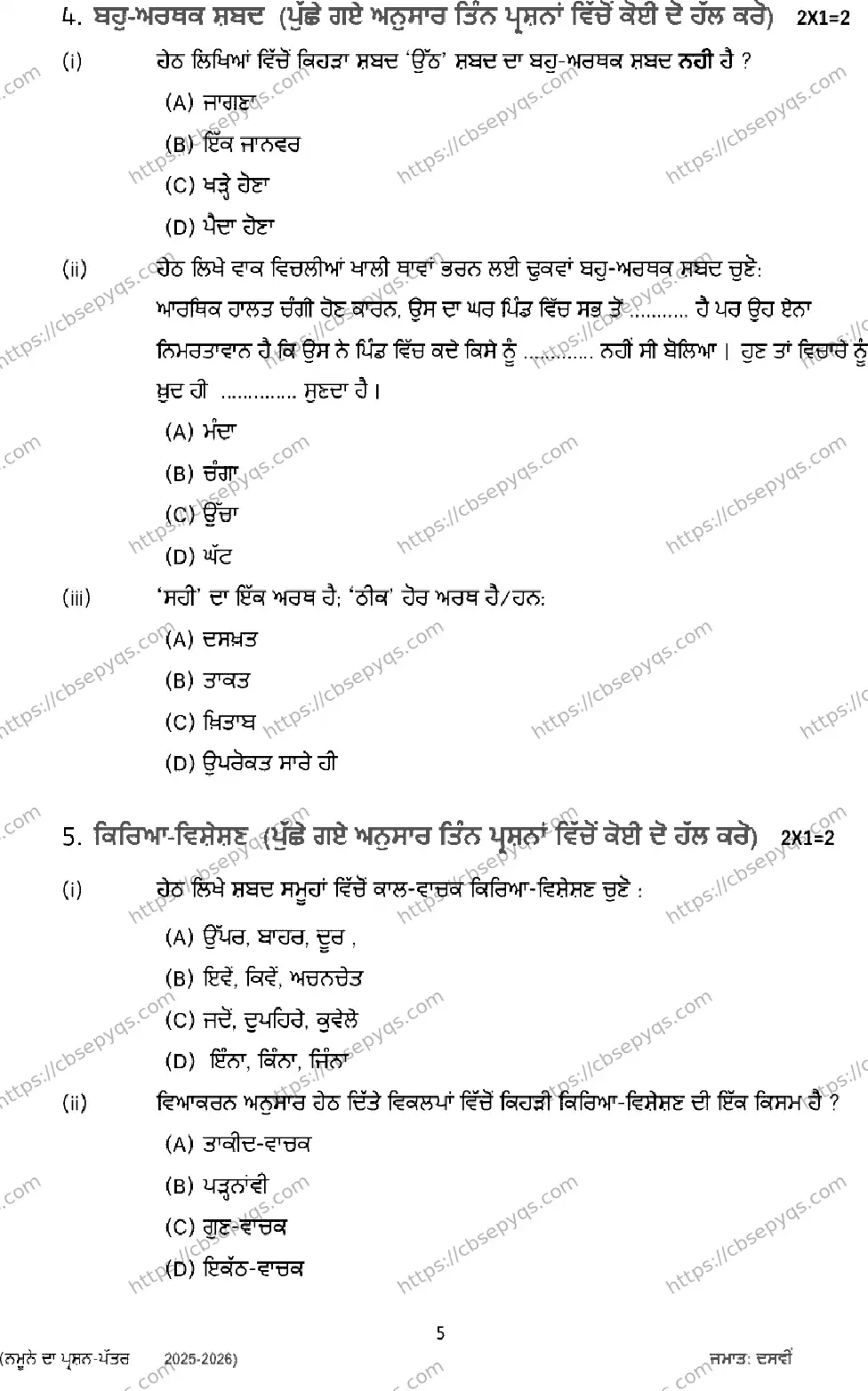 CBSE-Board-10-Previous-Year-Terms-Model-Papers-Papers-2026-MODEL-PAPER-PUNJABI-Page-5 Image