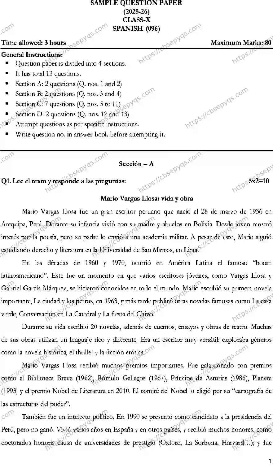 CBSE-Board-10-Previous-Year-Terms-Model-Papers-Papers-2026-MODEL-PAPER-SPANISH-Page-1 Image