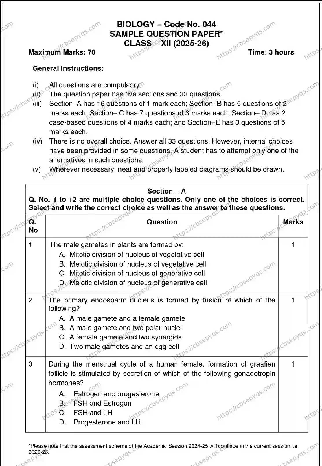 CBSE-Board-12-Previous-Year-Model-Papers-Papers-2026-MODEL-PAPER-BIOLOGY-Page-1 Image