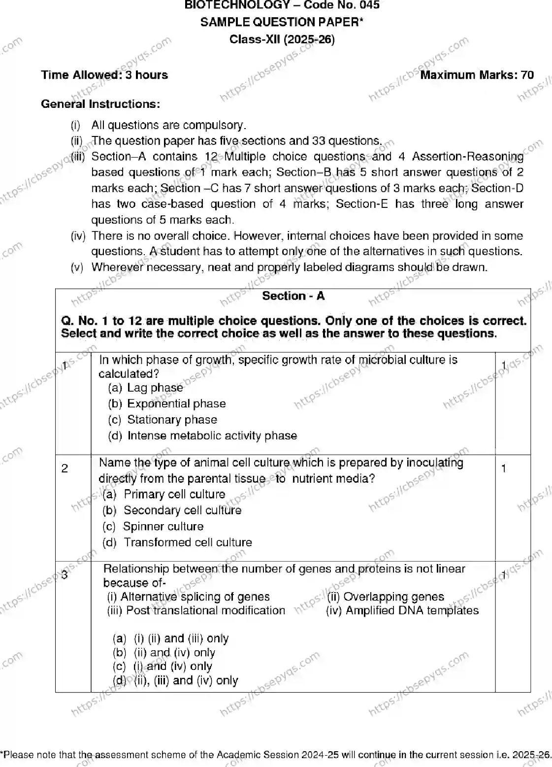 CBSE-Board-12-Previous-Year-Model-Papers-Papers-2026-MODEL-PAPER-BIOTECHNOLOGY-Page-1 Image