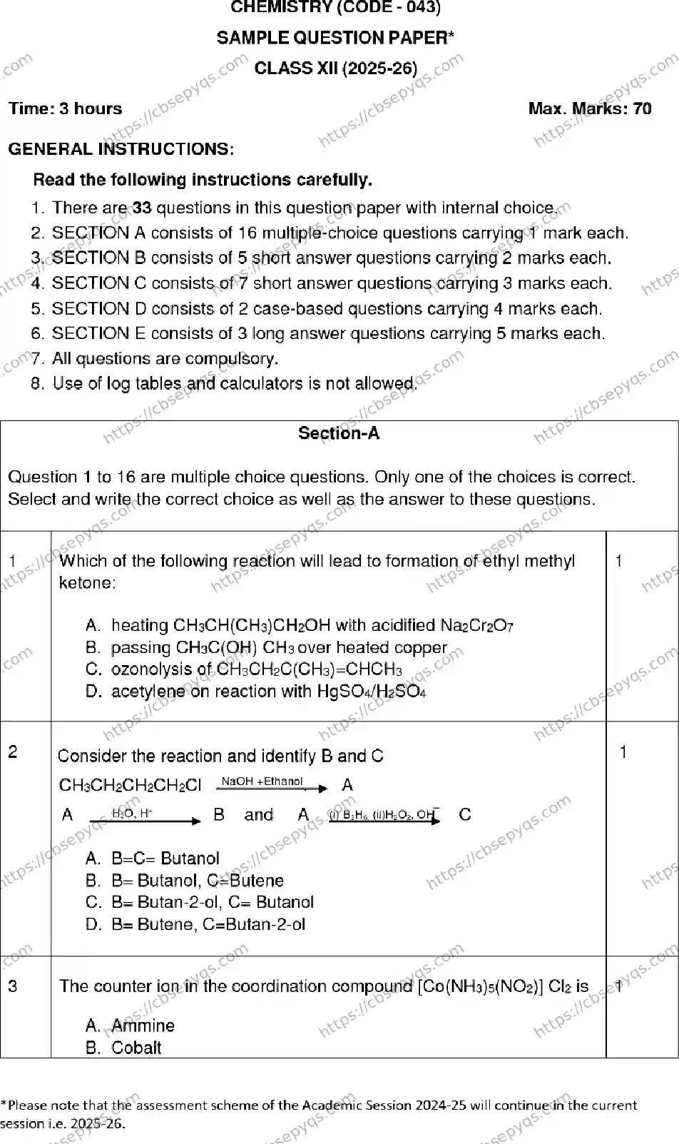 CBSE-Board-12-Previous-Year-Model-Papers-Papers-2026-MODEL-PAPER-CHEMISTRY-Page-1 Image