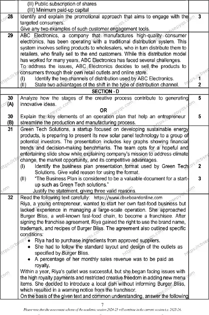 CBSE-Board-12-Previous-Year-Model-Papers-Papers-2026-MODEL-PAPER-ENTREPRENEURSHIP-Page-7 Image