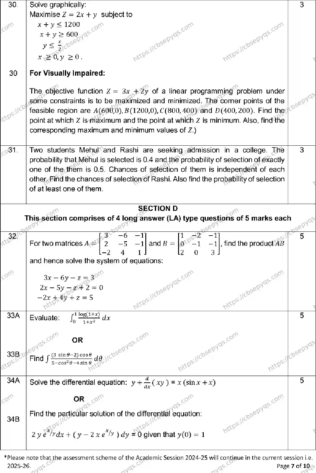 CBSE-Board-12-Previous-Year-Model-Papers-Papers-2026-MODEL-PAPER-MATHEMATICS-Page-7 Image