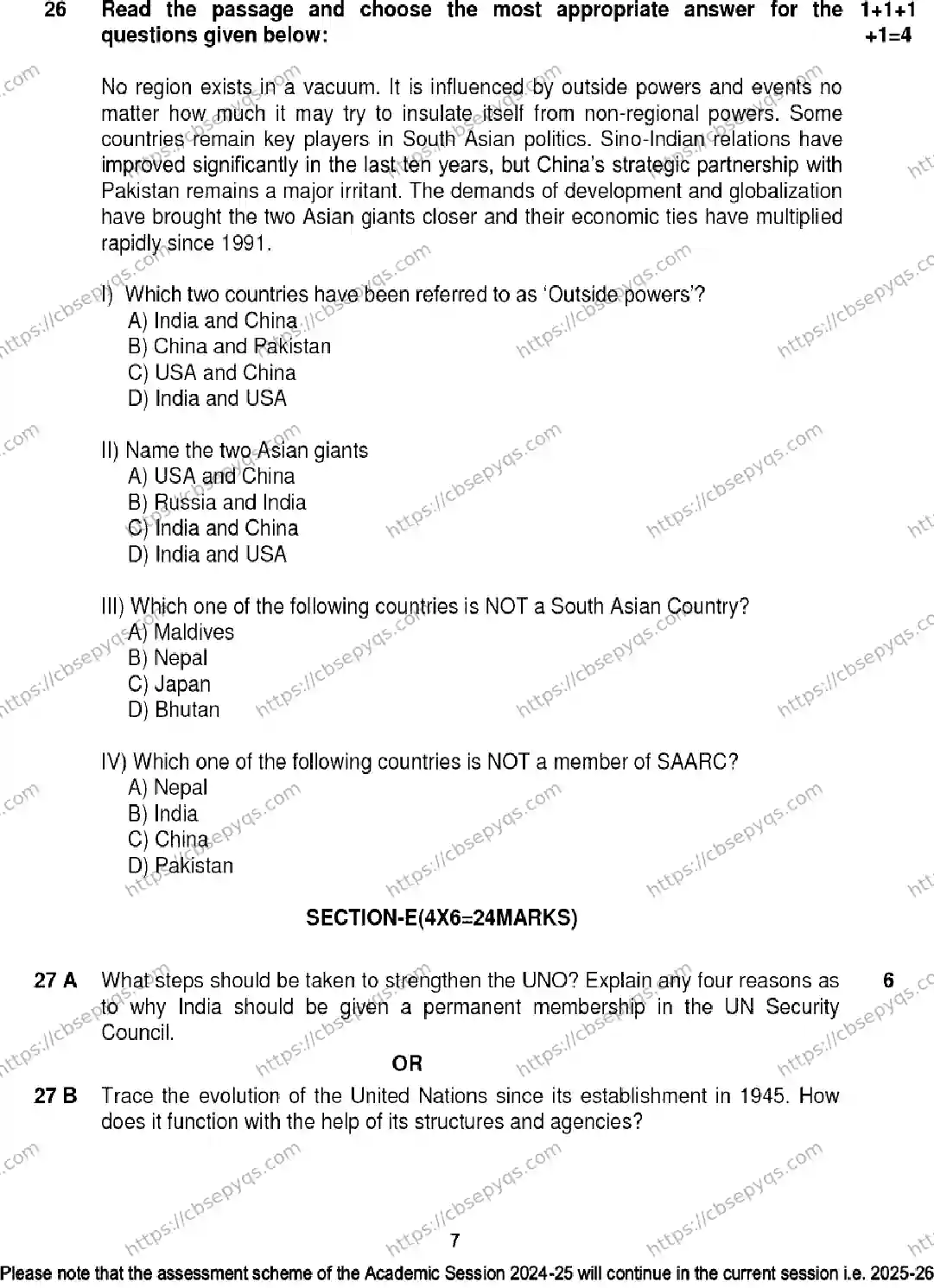 CBSE-Board-12-Previous-Year-Model-Papers-Papers-2026-MODEL-PAPER-POLITICAL-SCIENCE-Page-7 Image