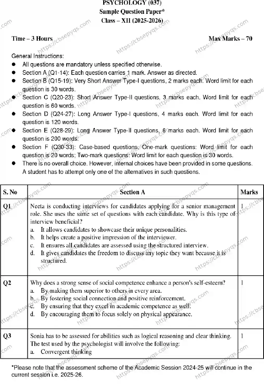 CBSE-Board-12-Previous-Year-Model-Papers-Papers-2026-MODEL-PAPER-PSYCHOLOGY-Page-1 Image