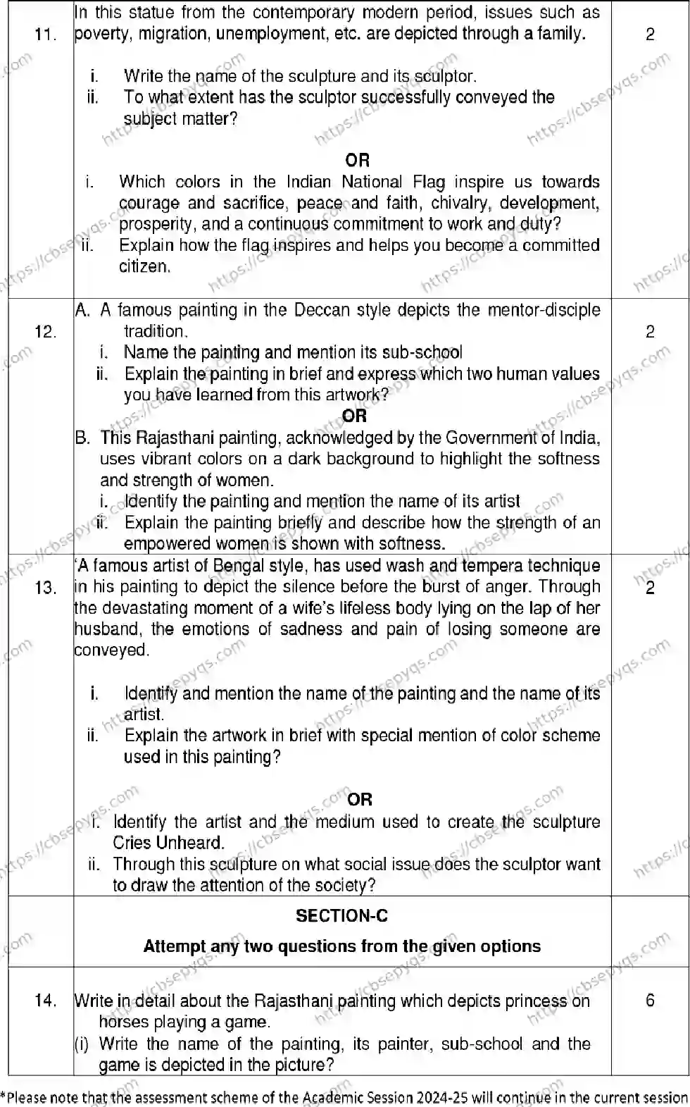 CBSE-Board-12-Previous-Year-Model-Papers-Papers-2026-MODEL-PAPER-SCULPTURE-Page-3 Image
