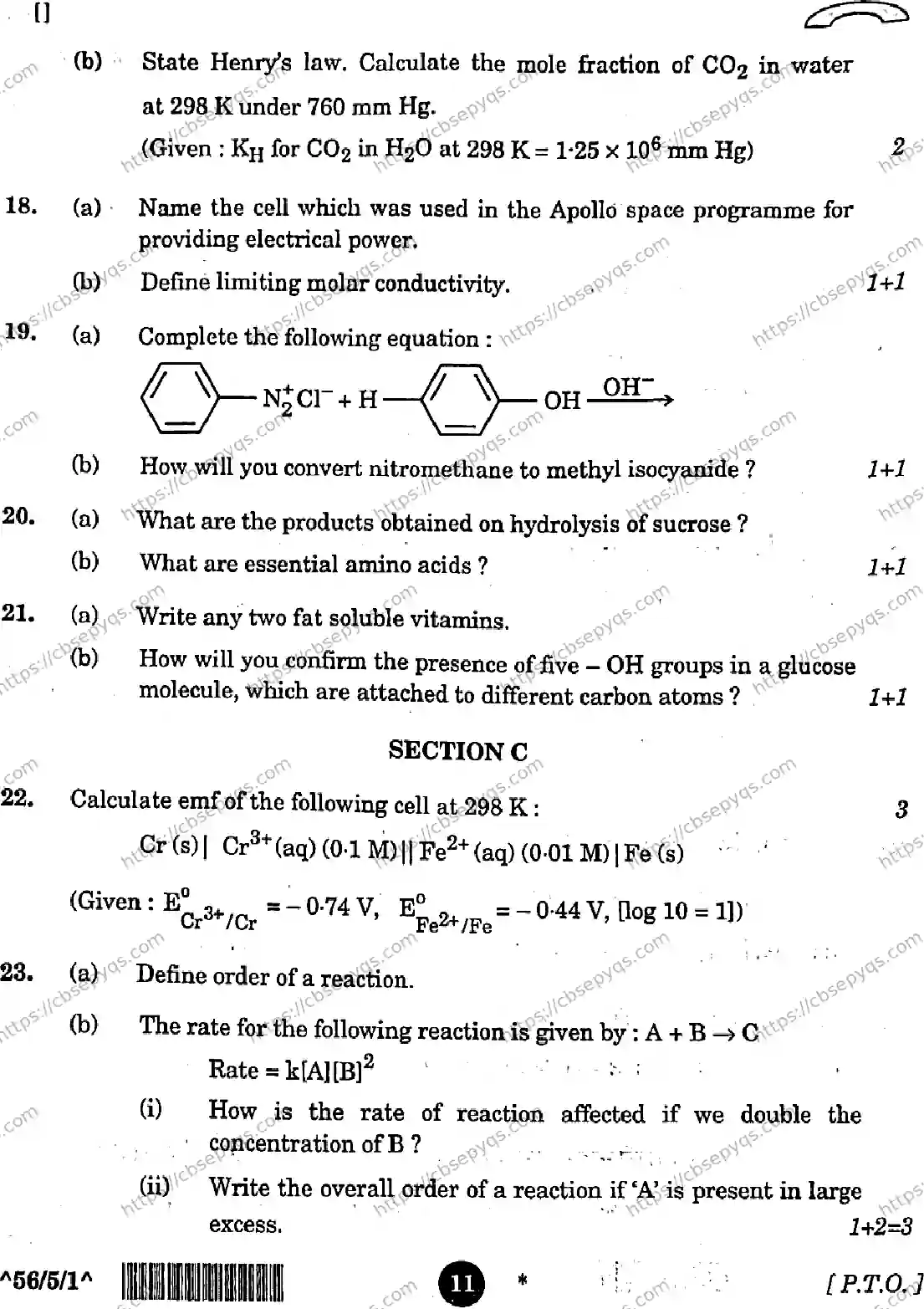 CBSE-Board-12-Previous-Year-Question-Papers-Papers-2026-CHEMISTRY-QSRP-SET-D-Page-11 Image
