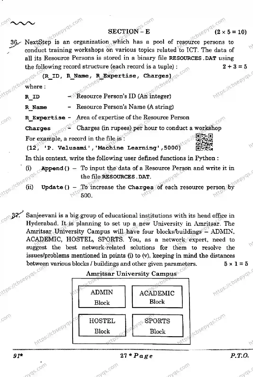 CBSE-Board-12-Previous-Year-Question-Papers-Papers-2026-COMPUTER-SCIENCE-QSPR-SET-Page-27 Image