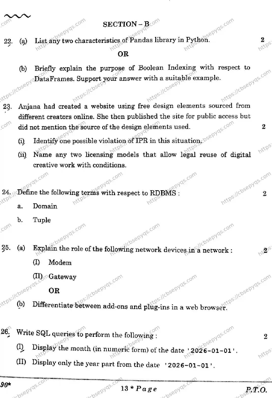 CBSE-Board-12-Previous-Year-Question-Papers-Papers-2026-INFORMATICS-PRACTICES-QSPR-SET-Page-13 Image