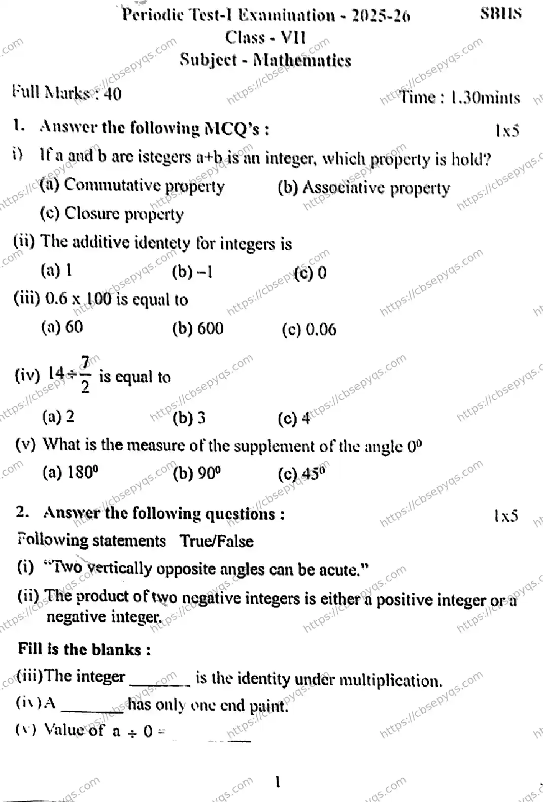 CBSE-Board-7-Previous-Year-PRE-BOARD-PAPERS-Papers-2026-PERIODIC-TEST-MATHEMATICS-Page-1 Image