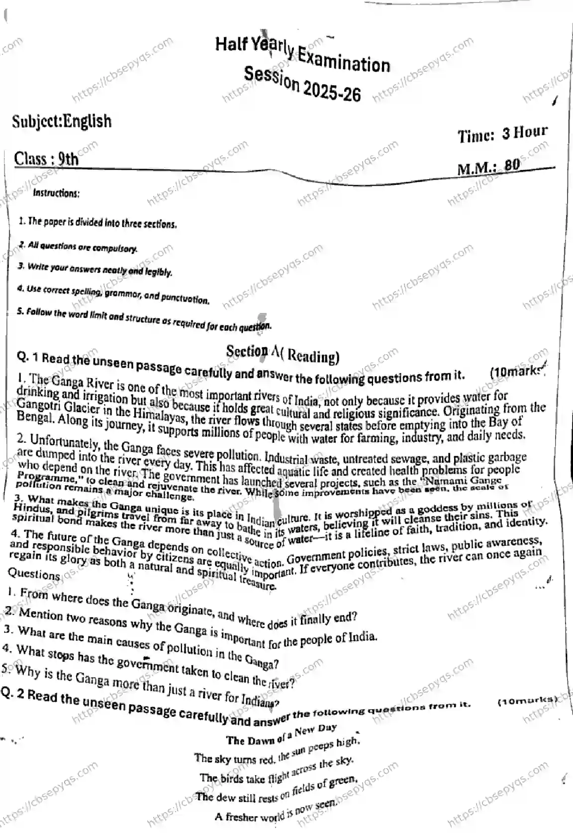 CBSE-Board-9-Previous-Year-PRE-BOARD-PAPERS-Papers-2026-HALF-YEARLY-ENGLISH-Page-1 Image