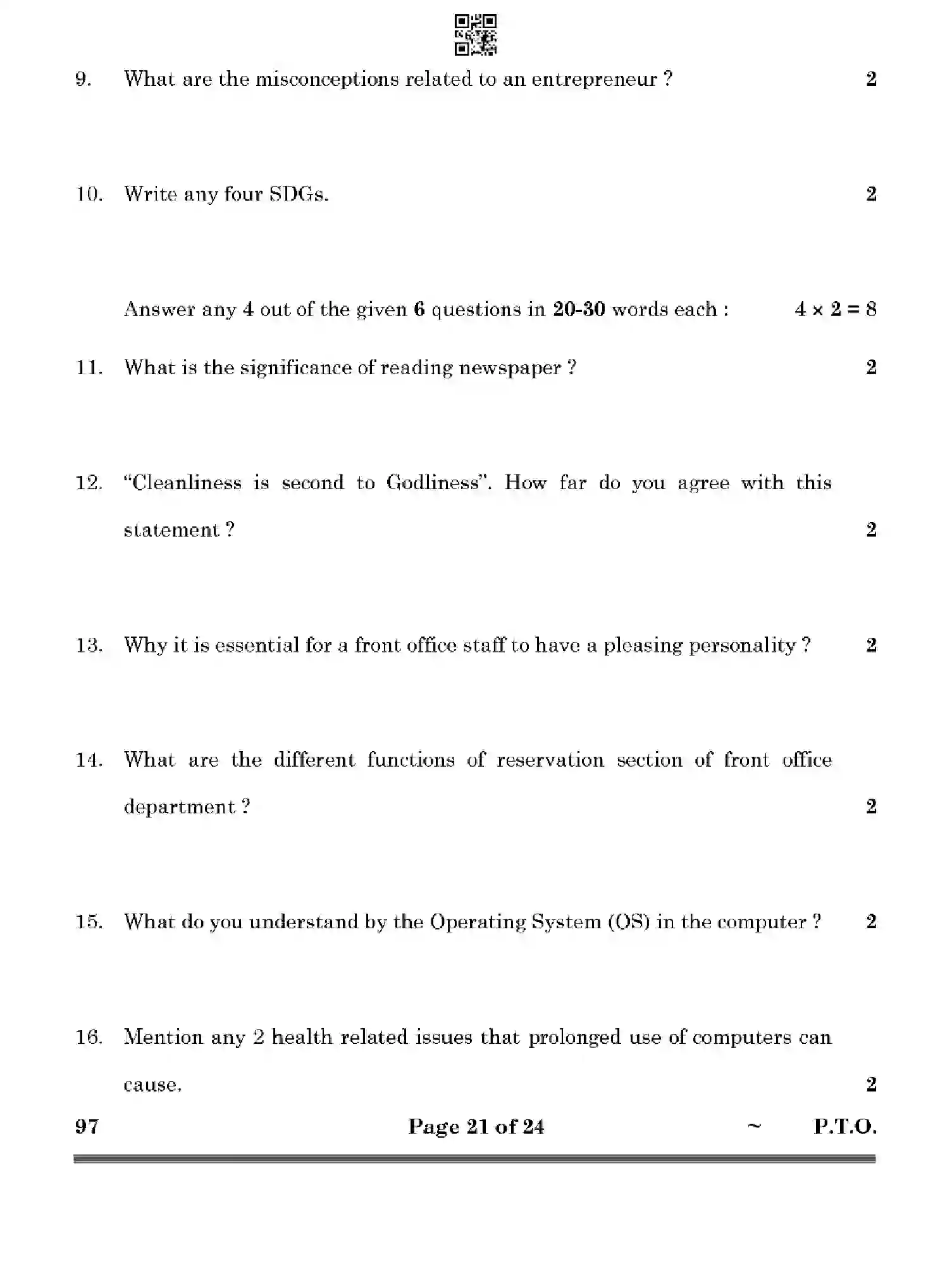CBSE-Class-10-Previous-Year-Question-Papers-FRONT-OFFICE-OPERATIONS-HF1EG-SET-4-Page-21 Image