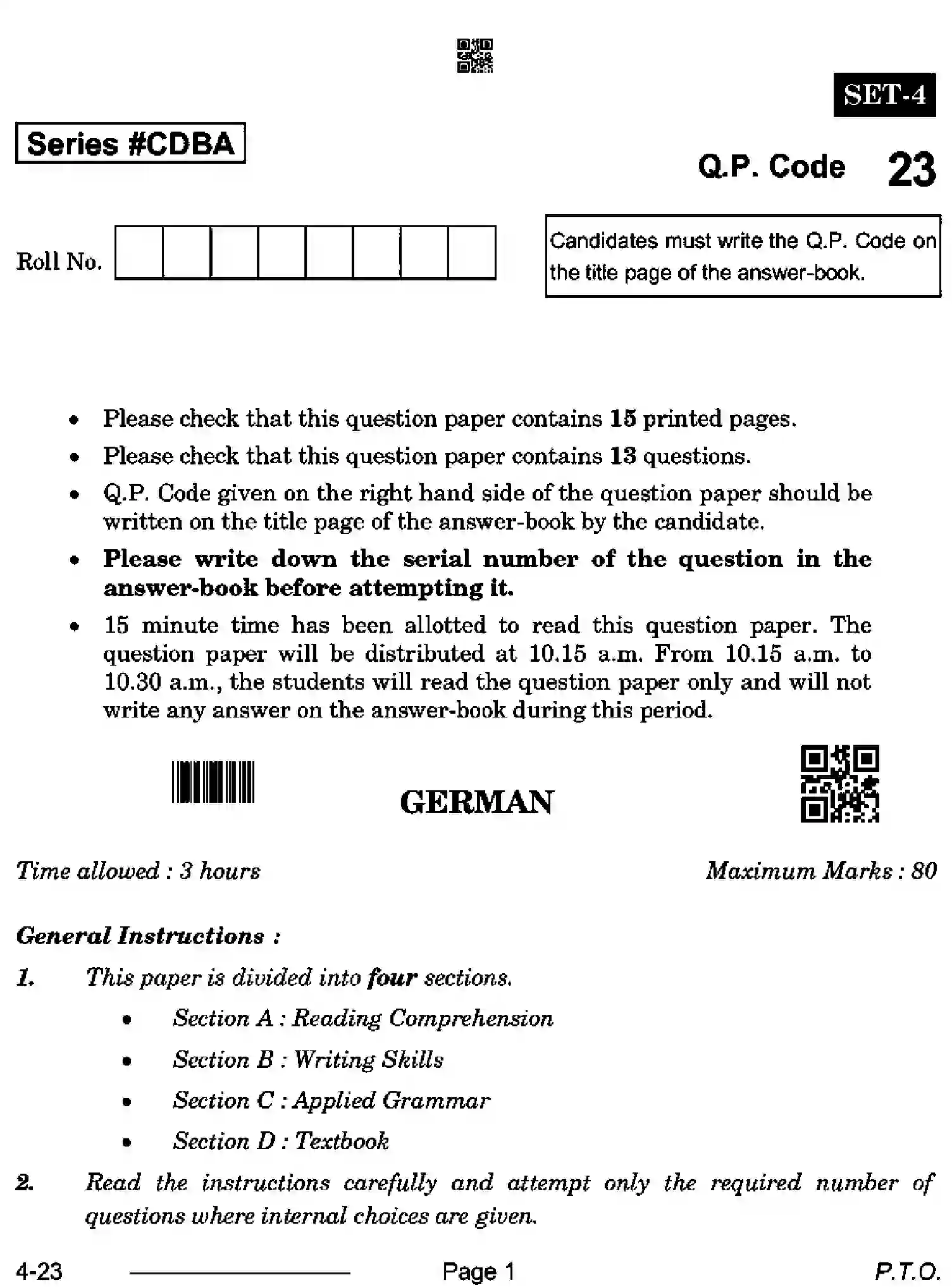 CBSE-Class-10-Previous-Year-Question-Papers-GERMAN-CDBA-SET-4-Page-1 Image