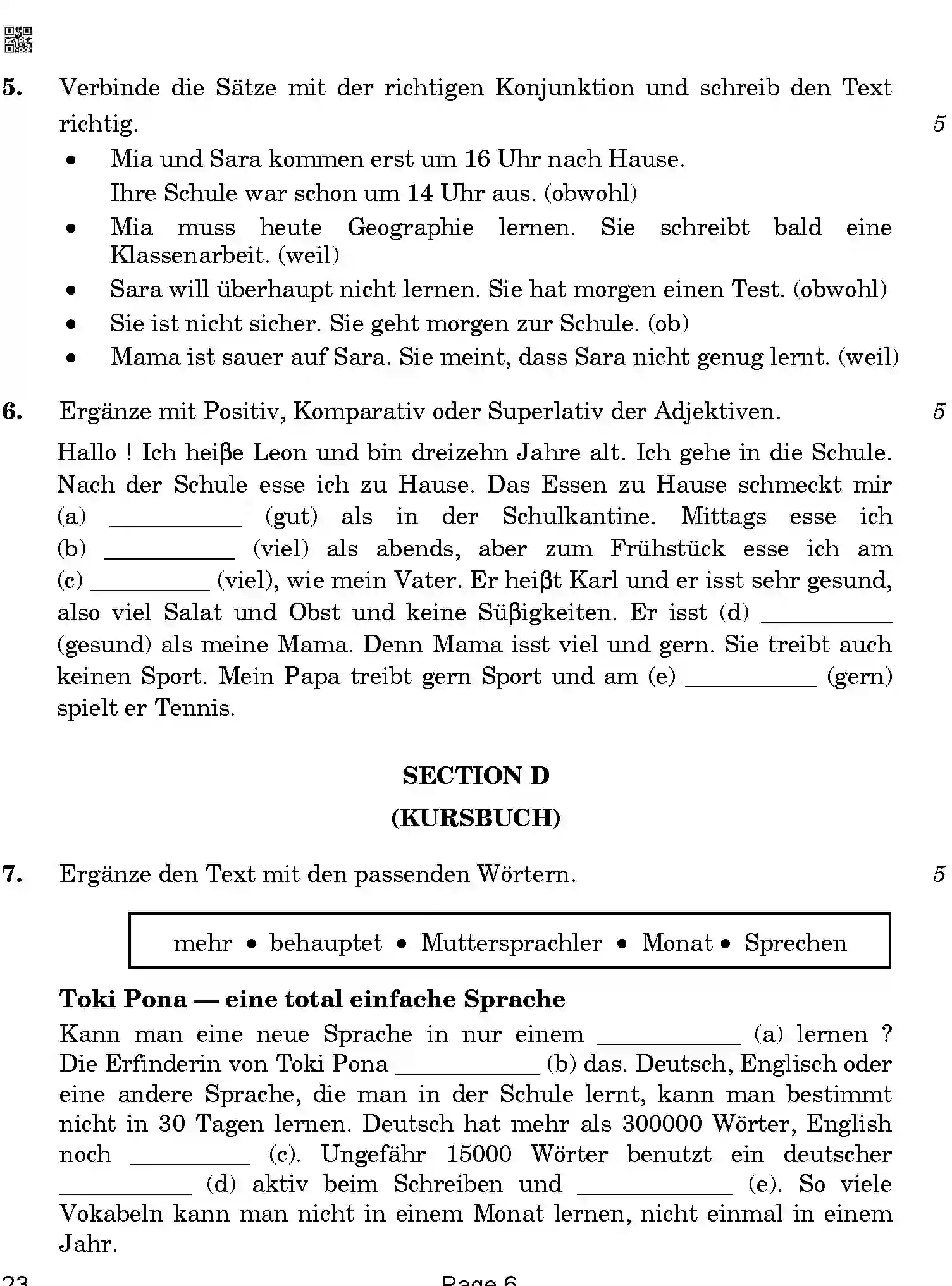 CBSE-Class-10-Previous-Year-Question-Papers-GERMAN-QAA-SET-4-Page-6 Image