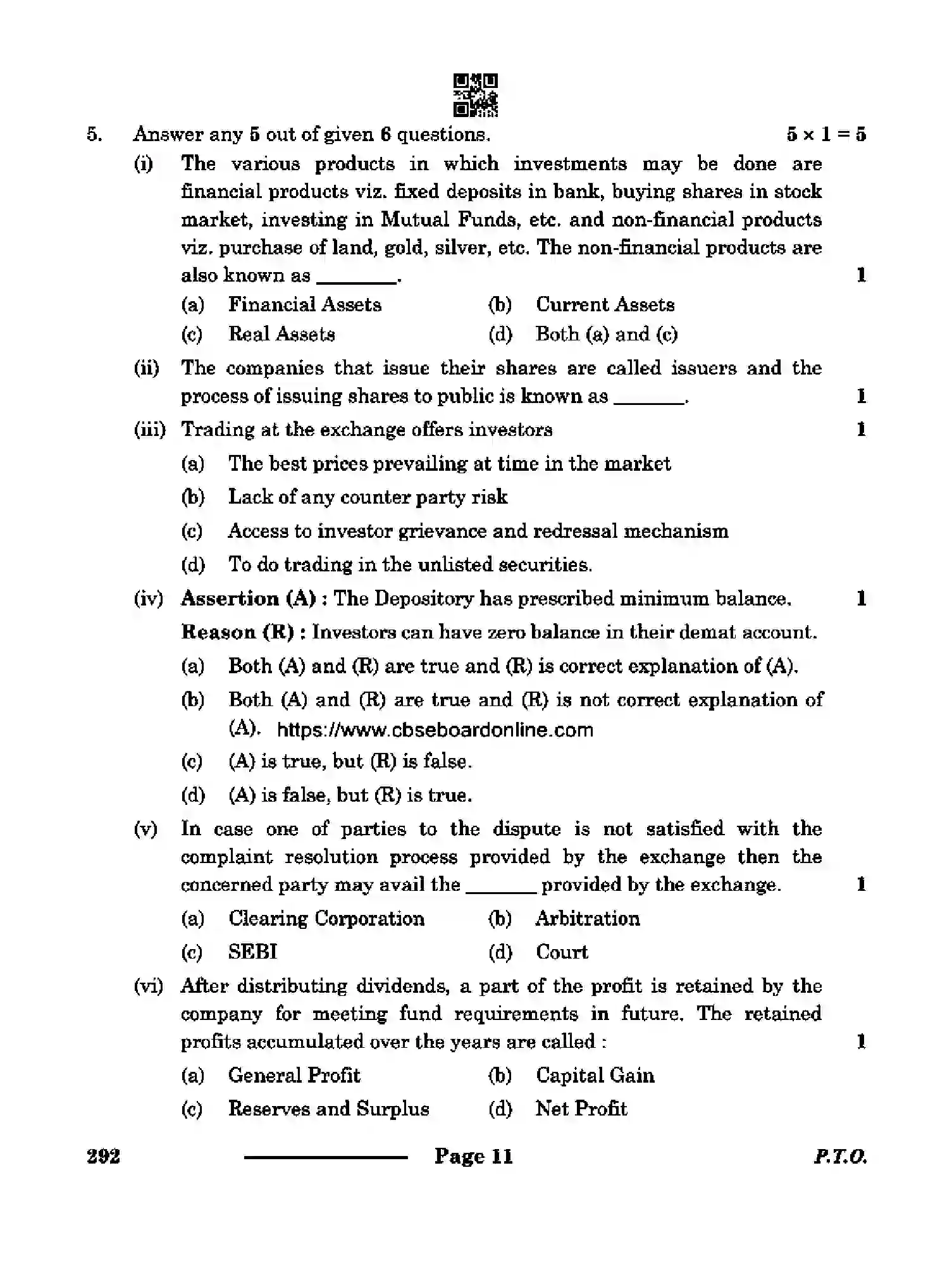 CBSE-Class-10-Previous-Year-Question-Papers-INTRODUCTION-TO-FINANCIAL-MARKETS-CDBA-SET-4-Page-11 Image