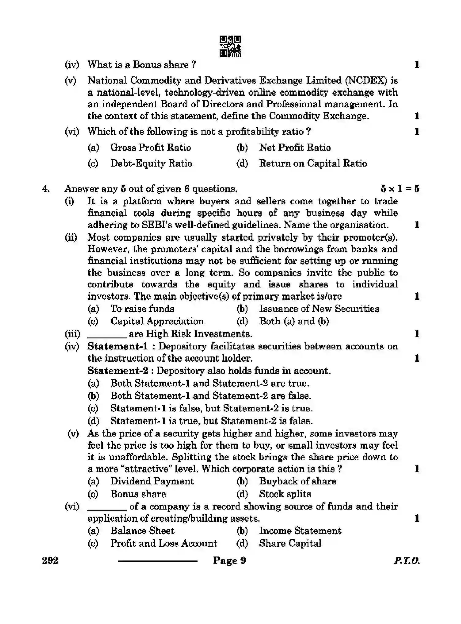 CBSE-Class-10-Previous-Year-Question-Papers-INTRODUCTION-TO-FINANCIAL-MARKETS-CDBA-SET-4-Page-9 Image