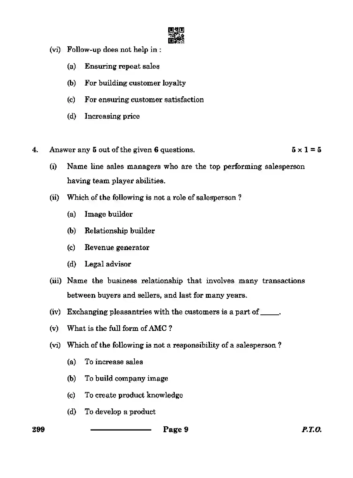 CBSE-Class-10-Previous-Year-Question-Papers-MARKETING-AND-SALES-CDBA-SET-4-Page-9 Image