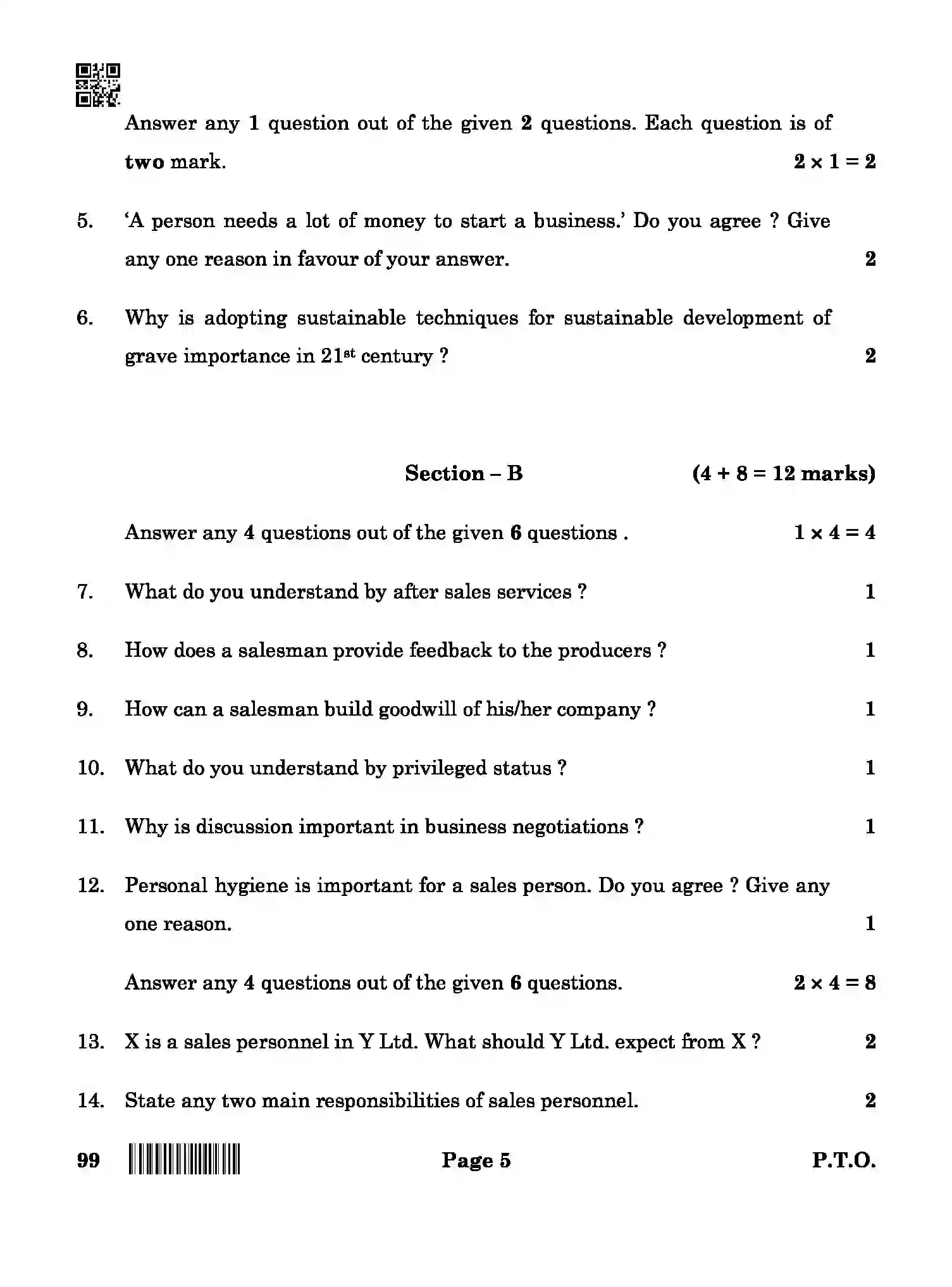 CBSE-Class-10-Previous-Year-Question-Papers-MARKETING-AND-SALES-QAA-SET-4-Page-5 Image