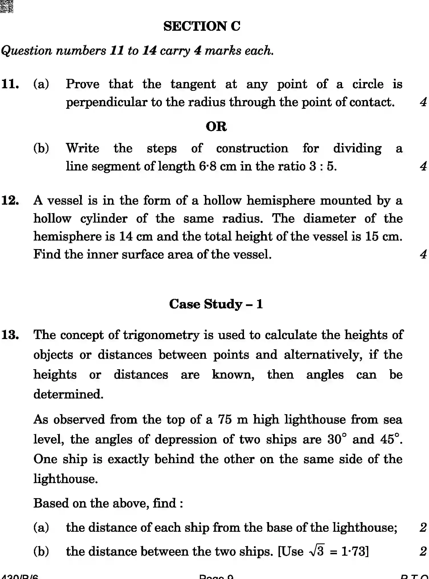 CBSE-Class-10-Previous-Year-Question-Papers-MATHEMATICS-BASIC-AQQA-C-SET-6-BLIND-COMP-Page-9 Image