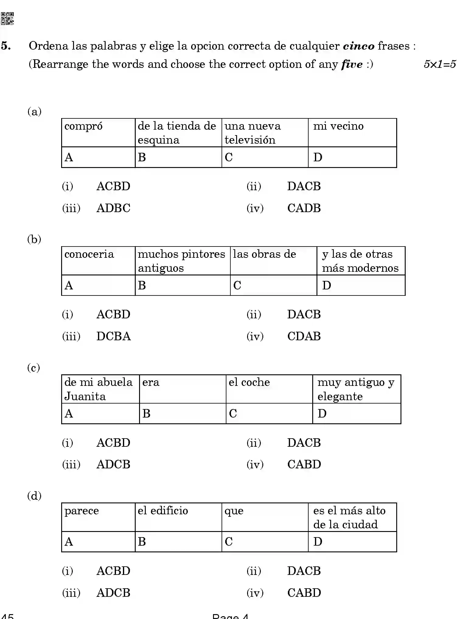 CBSE-Class-10-Previous-Year-Question-Papers-SPANISH-QAA-SET-4-Page-4 Image