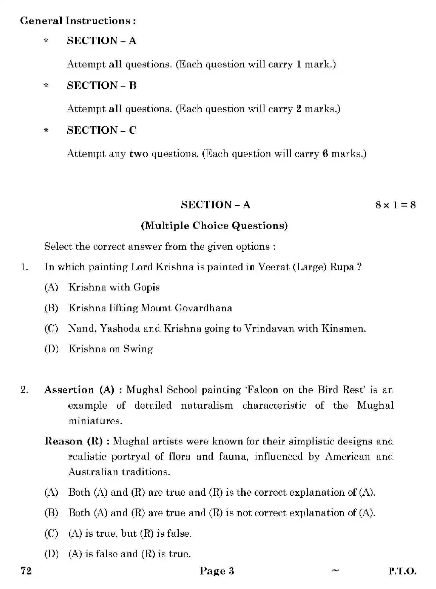 CBSE-Class-12-Previous-Year-Question-Papers-COMMERCIAL-ART-HISTORY-OF-INDIAN-ART-WXY4Z-SET-4-Page-3 Image