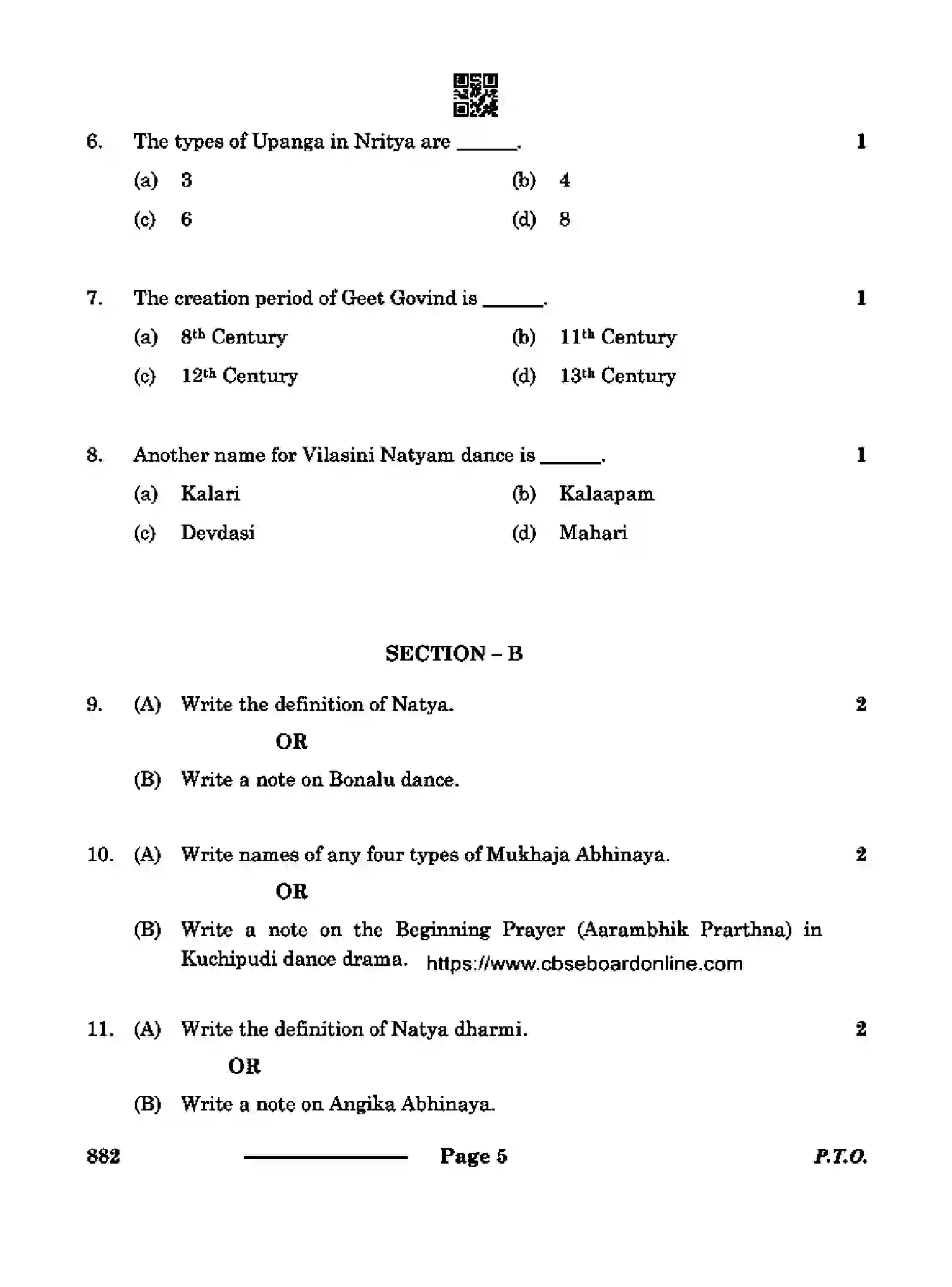 CBSE-Class-12-Previous-Year-Question-Papers-DANCE-KUCHIPUDI-RQPS-SET-4-Page-5 Image
