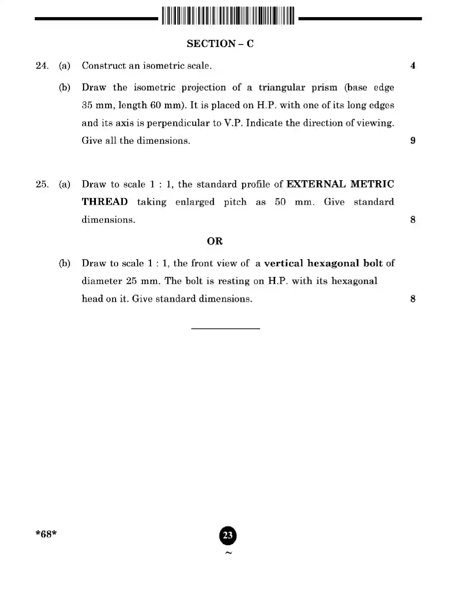 CBSE-Class-12-Previous-Year-Question-Papers-ENGINEERING-GRAPHICS-YWXZ4-SET-4-Page-23 Image
