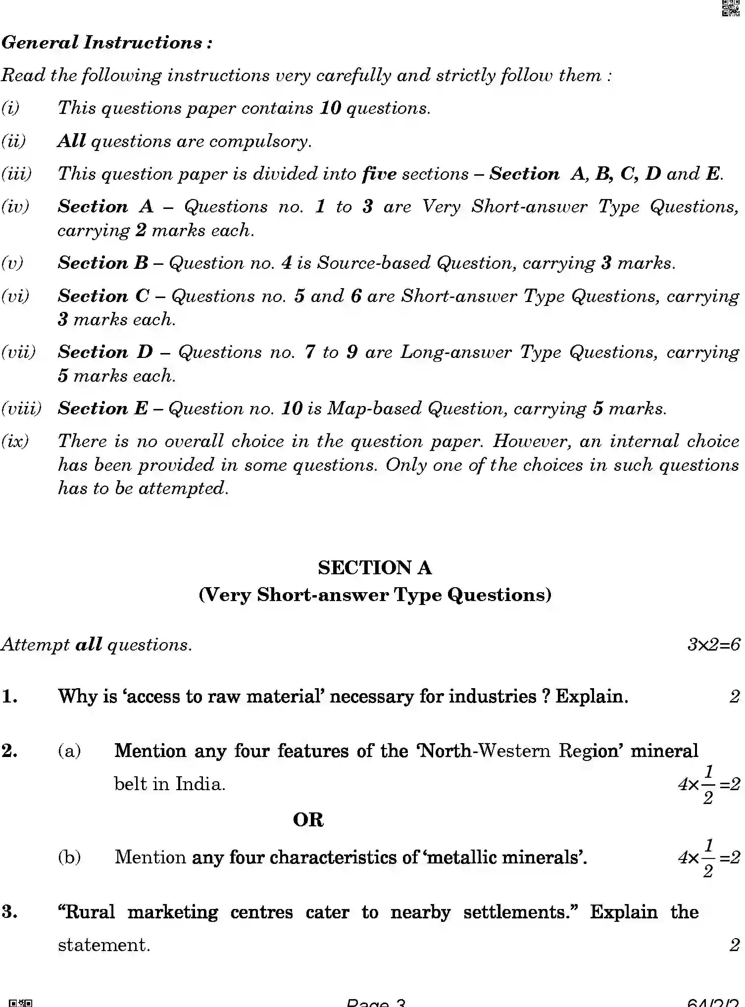CBSE-Class-12-Previous-Year-Question-Papers-GEOGRAPHY-ABAB1-2-SET-2-Page-3 Image