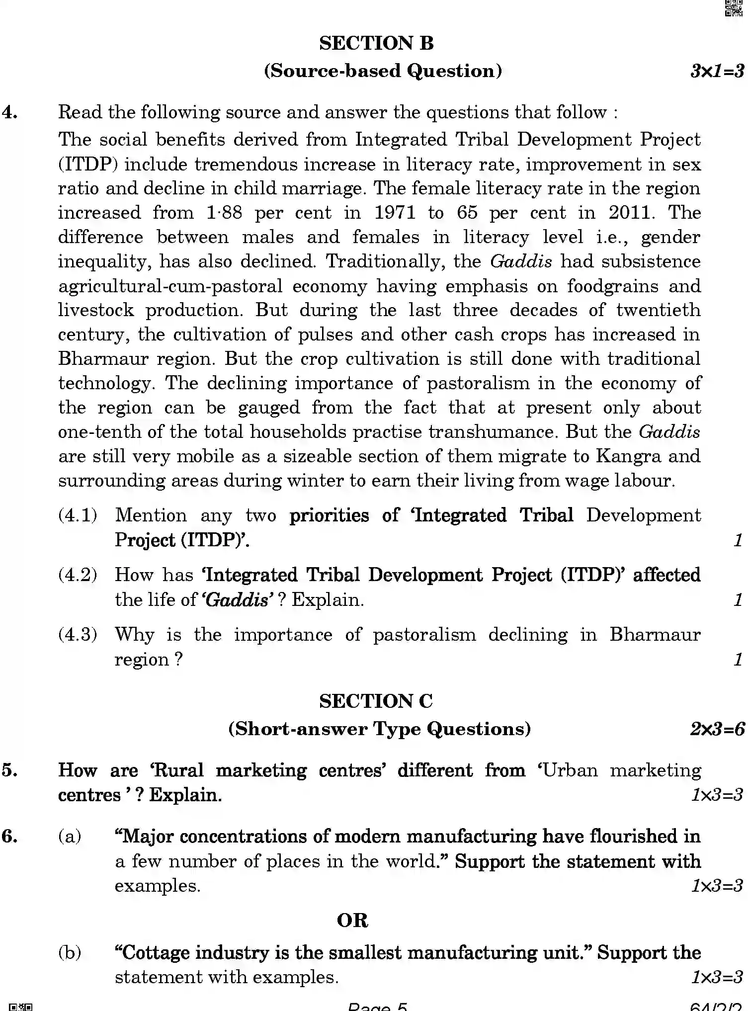 CBSE-Class-12-Previous-Year-Question-Papers-GEOGRAPHY-ABAB1-2-SET-2-Page-5 Image