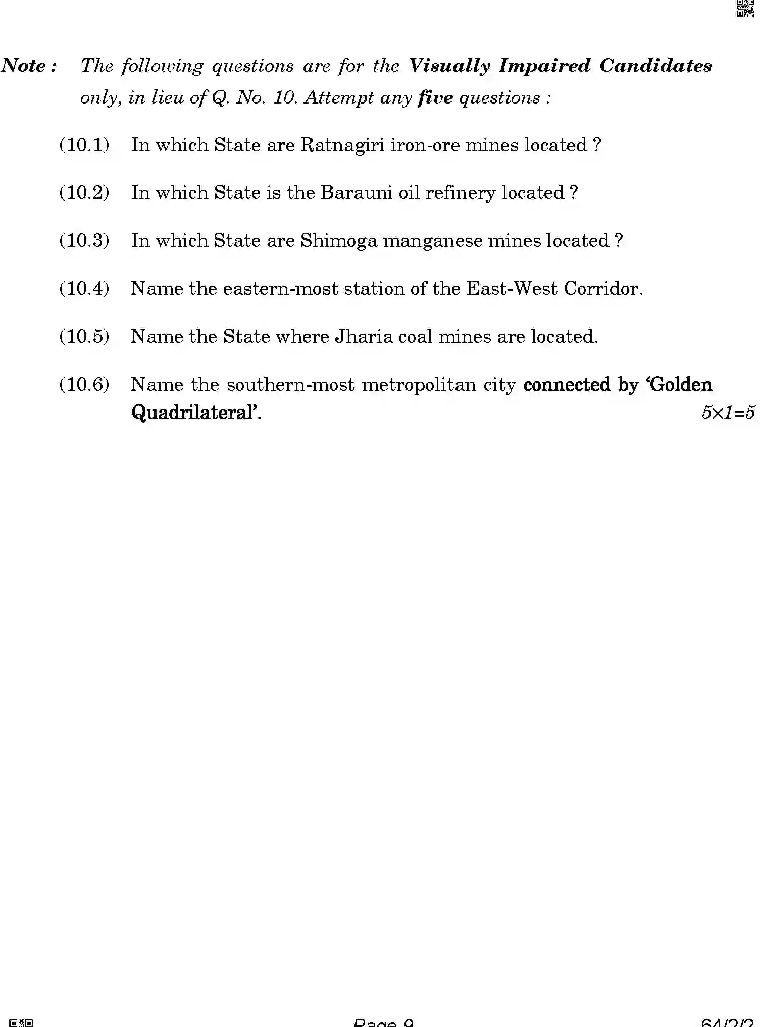 CBSE-Class-12-Previous-Year-Question-Papers-GEOGRAPHY-ABAB1-2-SET-2-Page-9 Image