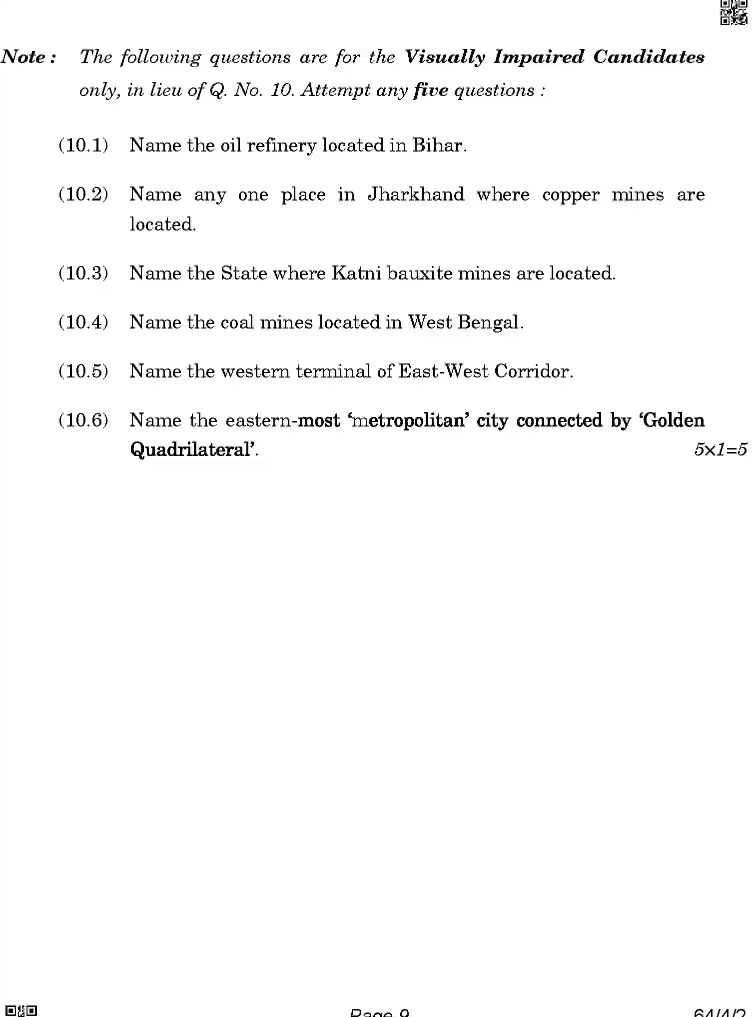 CBSE-Class-12-Previous-Year-Question-Papers-GEOGRAPHY-ABAB2-4-SET-2-Page-9 Image