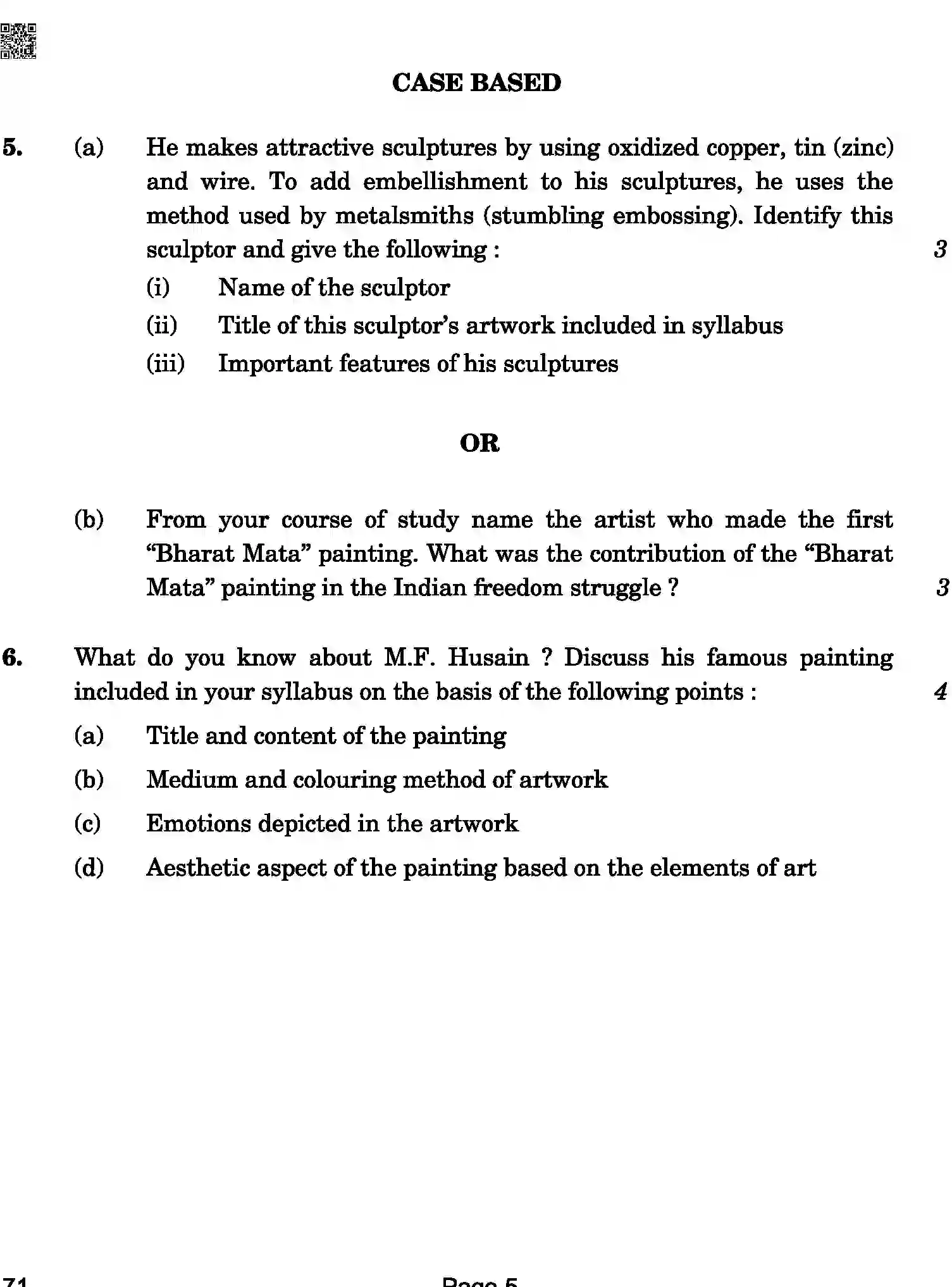 CBSE-Class-12-Previous-Year-Question-Papers-PAINTING-HISTORY-OF-INDIAN-ART-ABA-C-SET-4-COMP-Page-5 Image