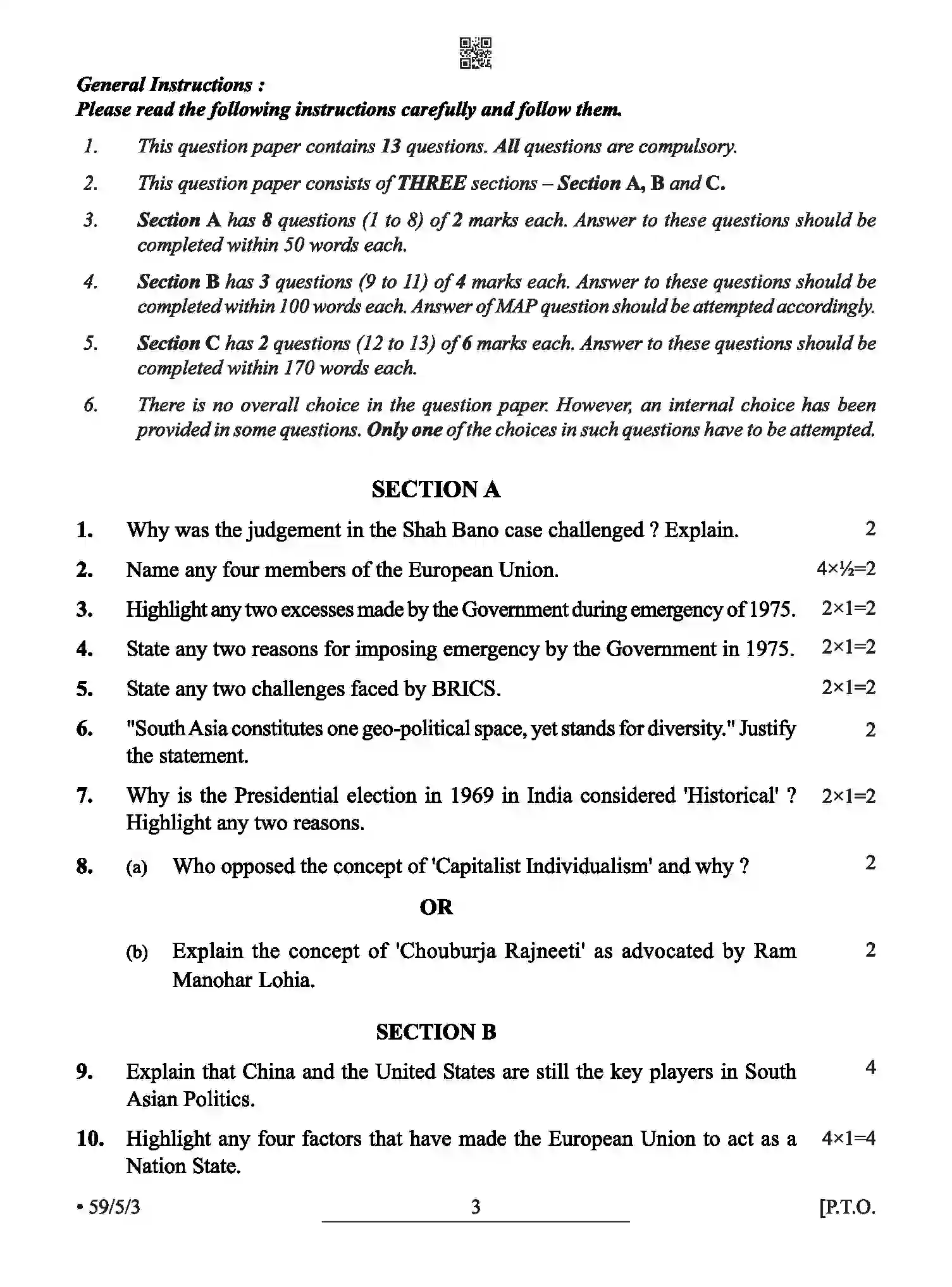 CBSE-Class-12-Previous-Year-Question-Papers-POLITICAL-SCIENCE-BCDA5-5-SET-3-Page-3 Image