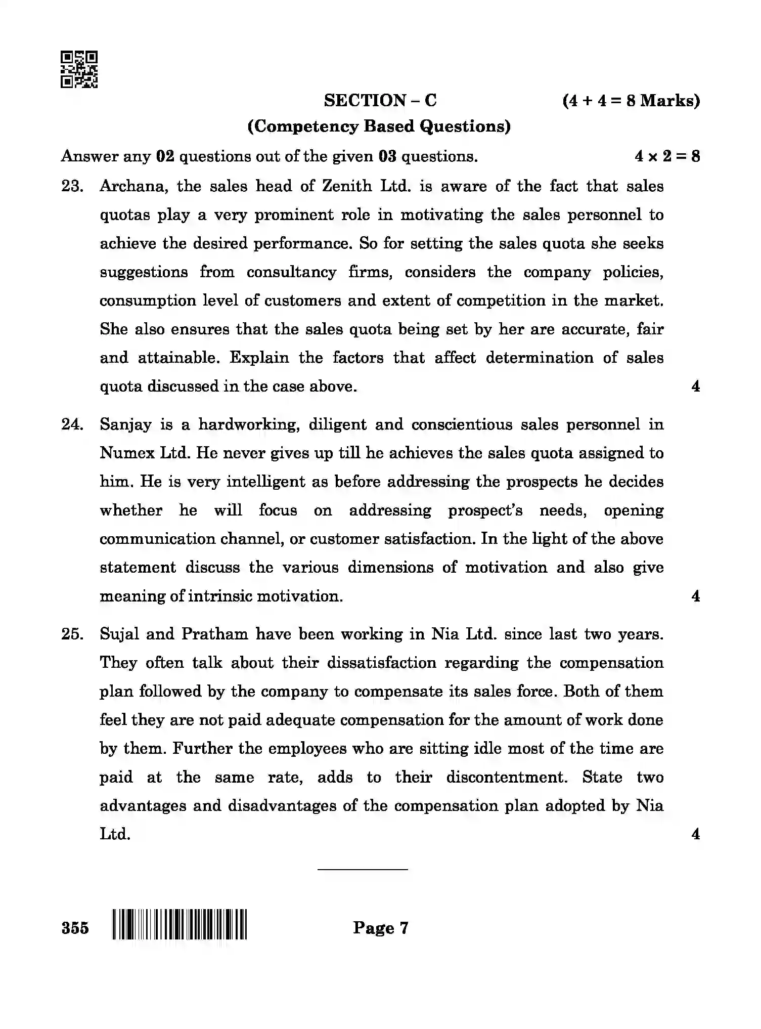 CBSE-Class-12-Previous-Year-Question-Papers-SALESMANSHIP-ABA-SET-4-Page-7 Image