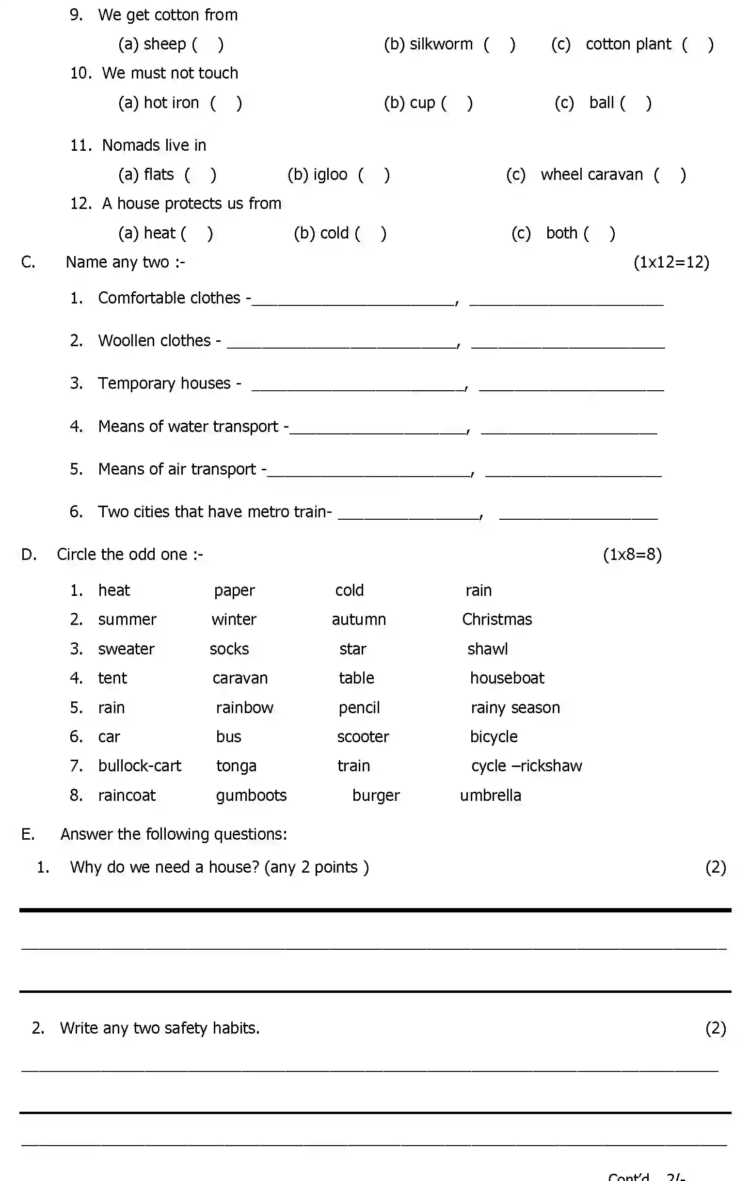CBSE-Class-2-Previous-Year-Question-Papers-A2-EVS-Page-2 Image