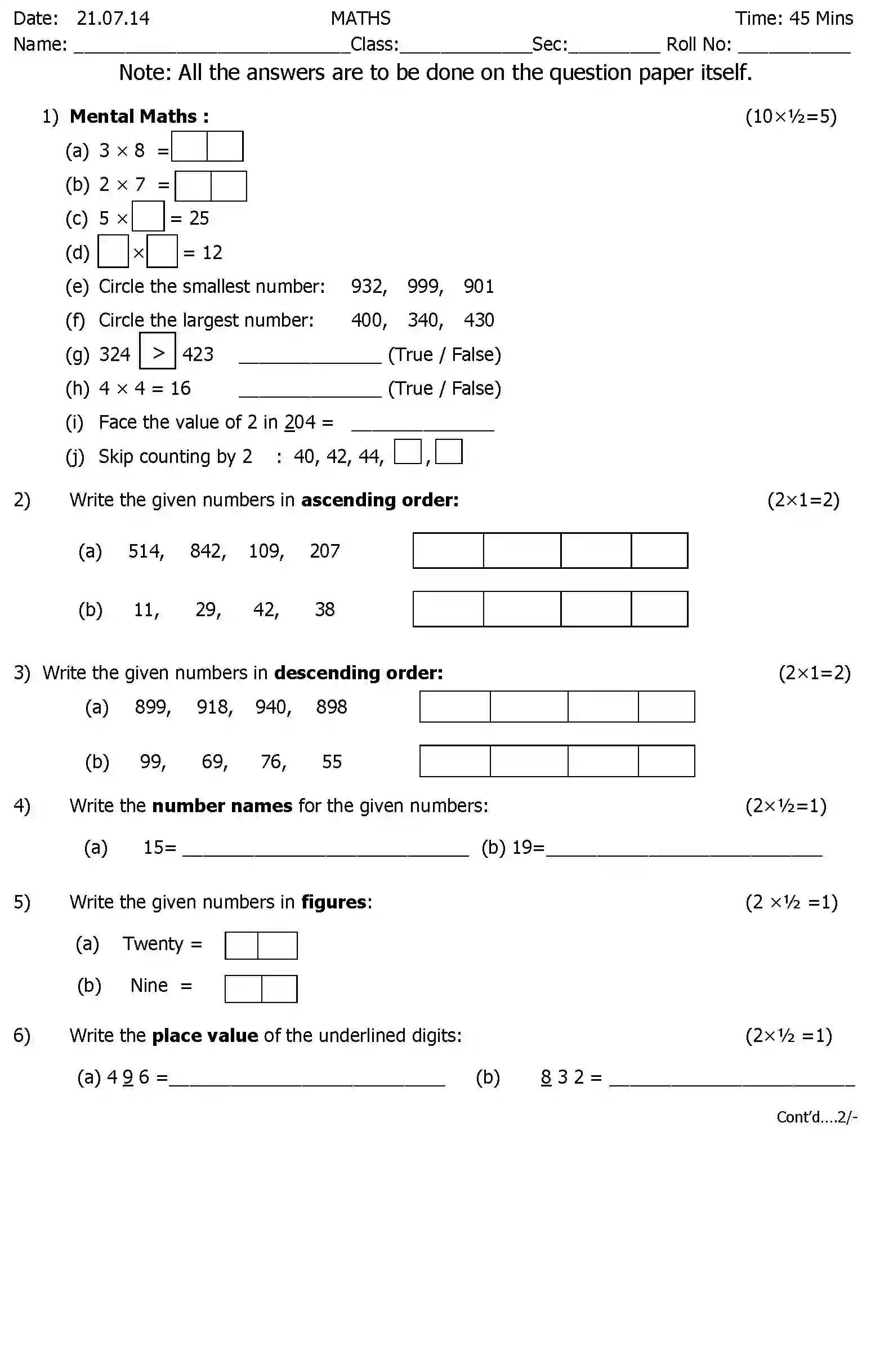 CBSE-Class-2-Previous-Year-Question-Papers-T1-MATHEMATICS-Page-1 Image