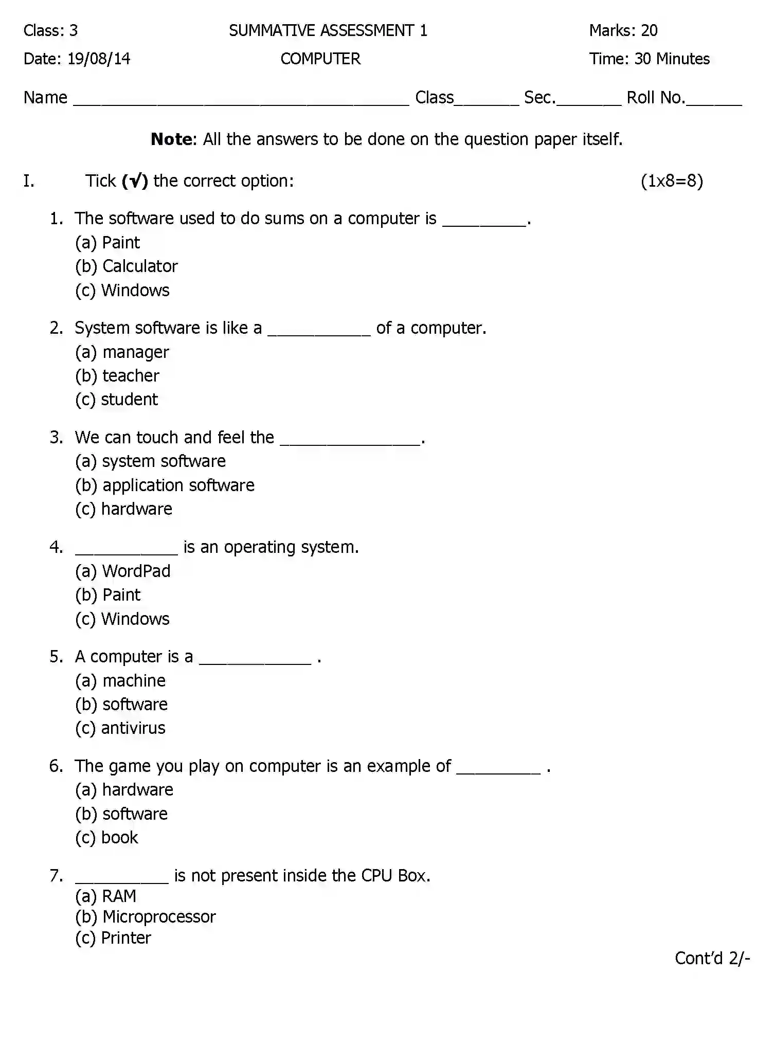 CBSE-Class-3-Previous-Year-Question-Papers-A1-COMPUTER-Page-1 Image