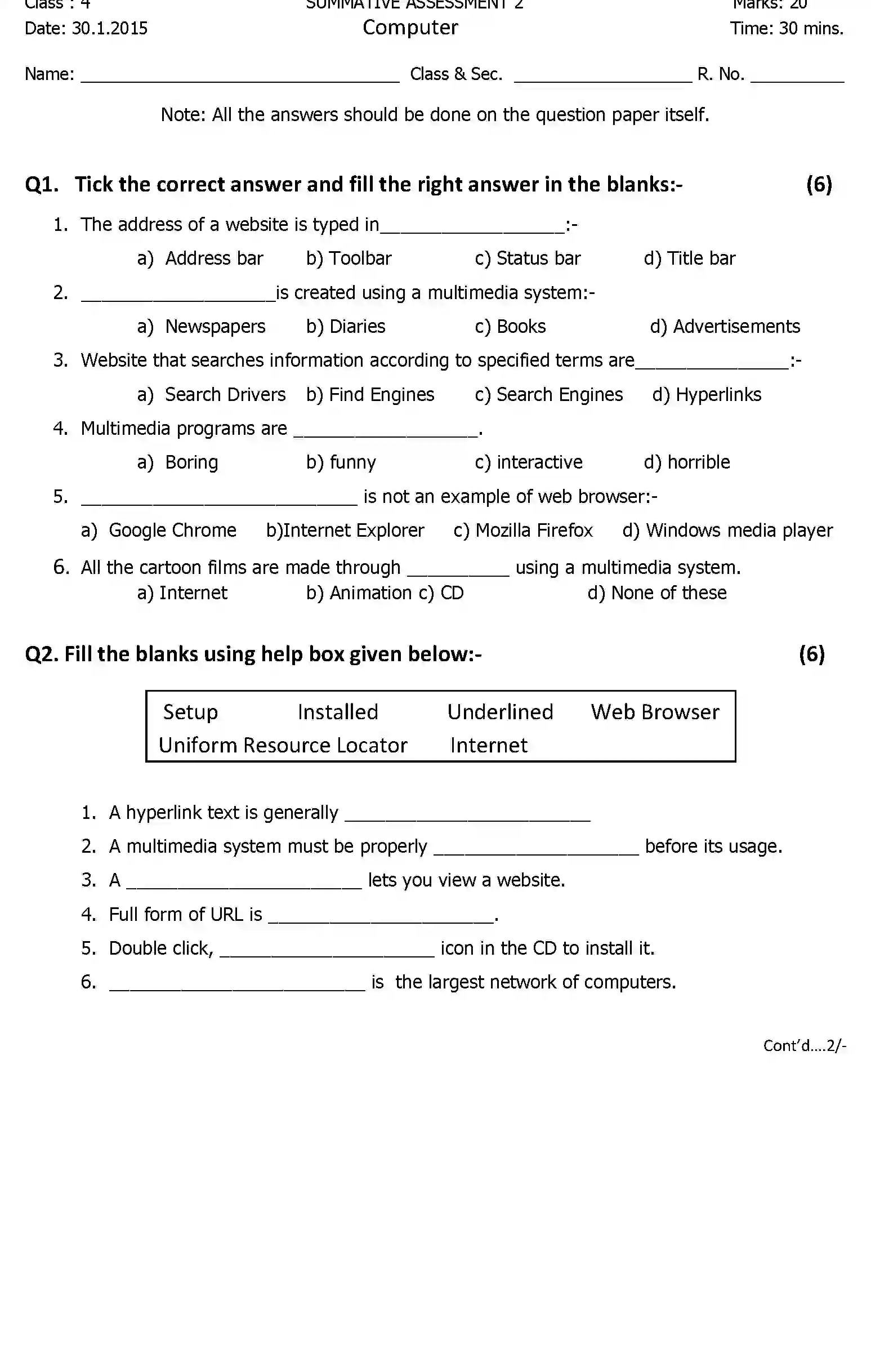 CBSE-Class-4-Previous-Year-Question-Papers-A2-COMPUTER-Page-1 Image