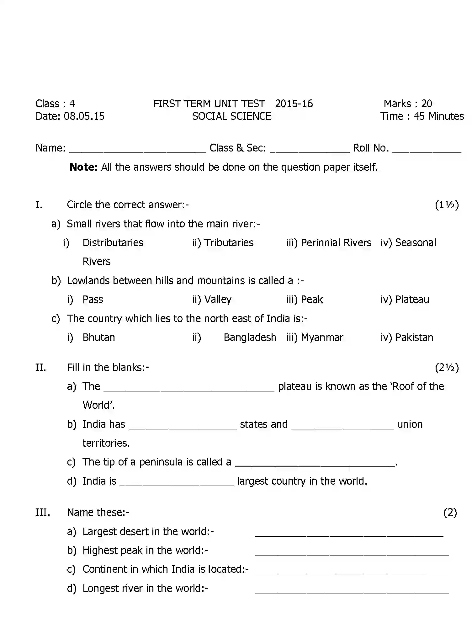 CBSE-Class-4-Previous-Year-Question-Papers-T1-SOCIAL-SCIENCE-Page-1 Image