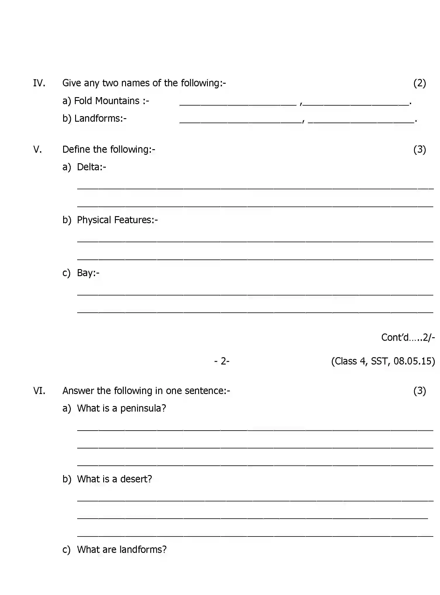 CBSE-Class-4-Previous-Year-Question-Papers-T1-SOCIAL-SCIENCE-Page-2 Image