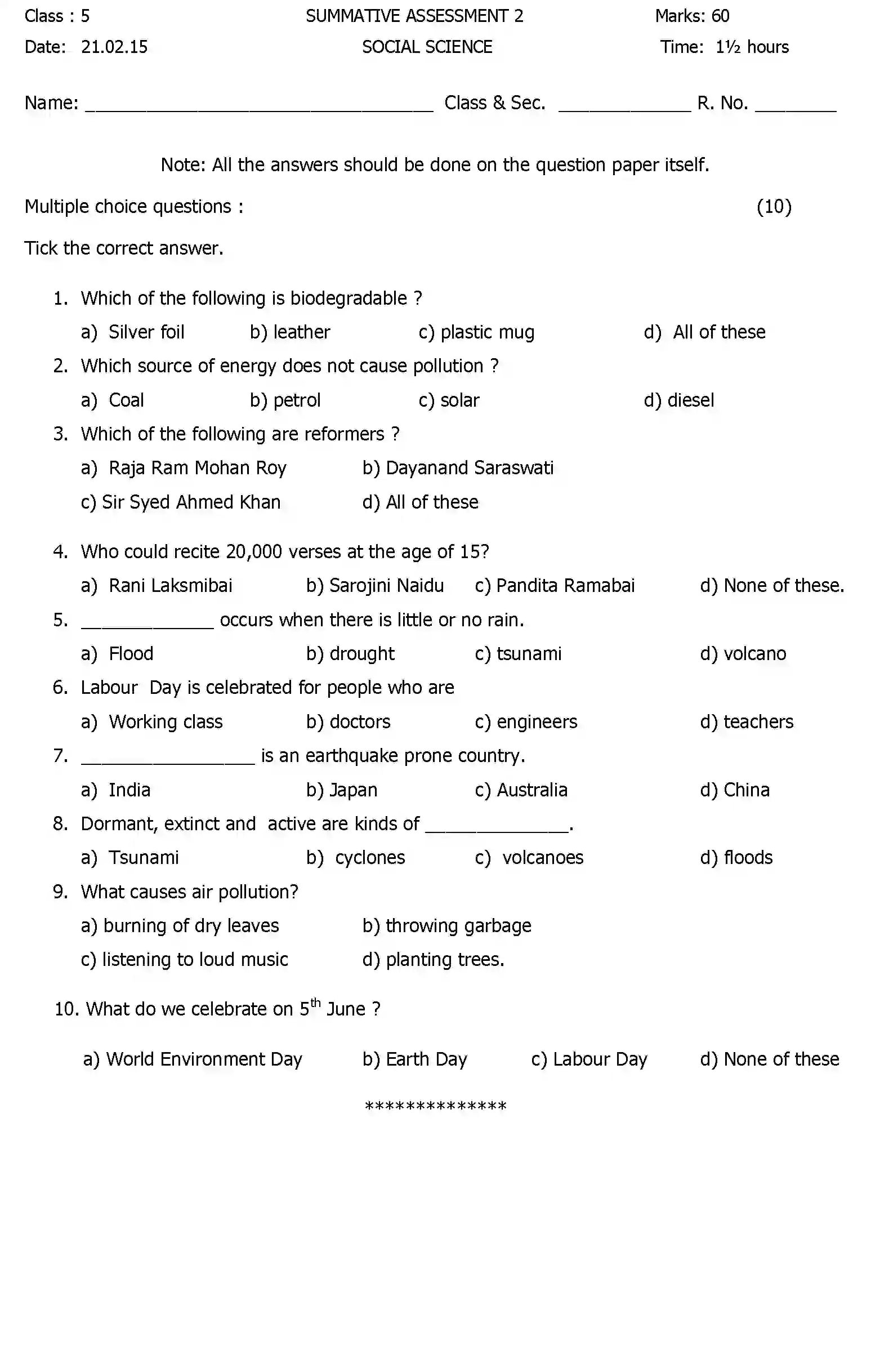 CBSE-Class-5-Previous-Year-Question-Papers-A2-SOCIAL-SCIENCE-Page-1 Image