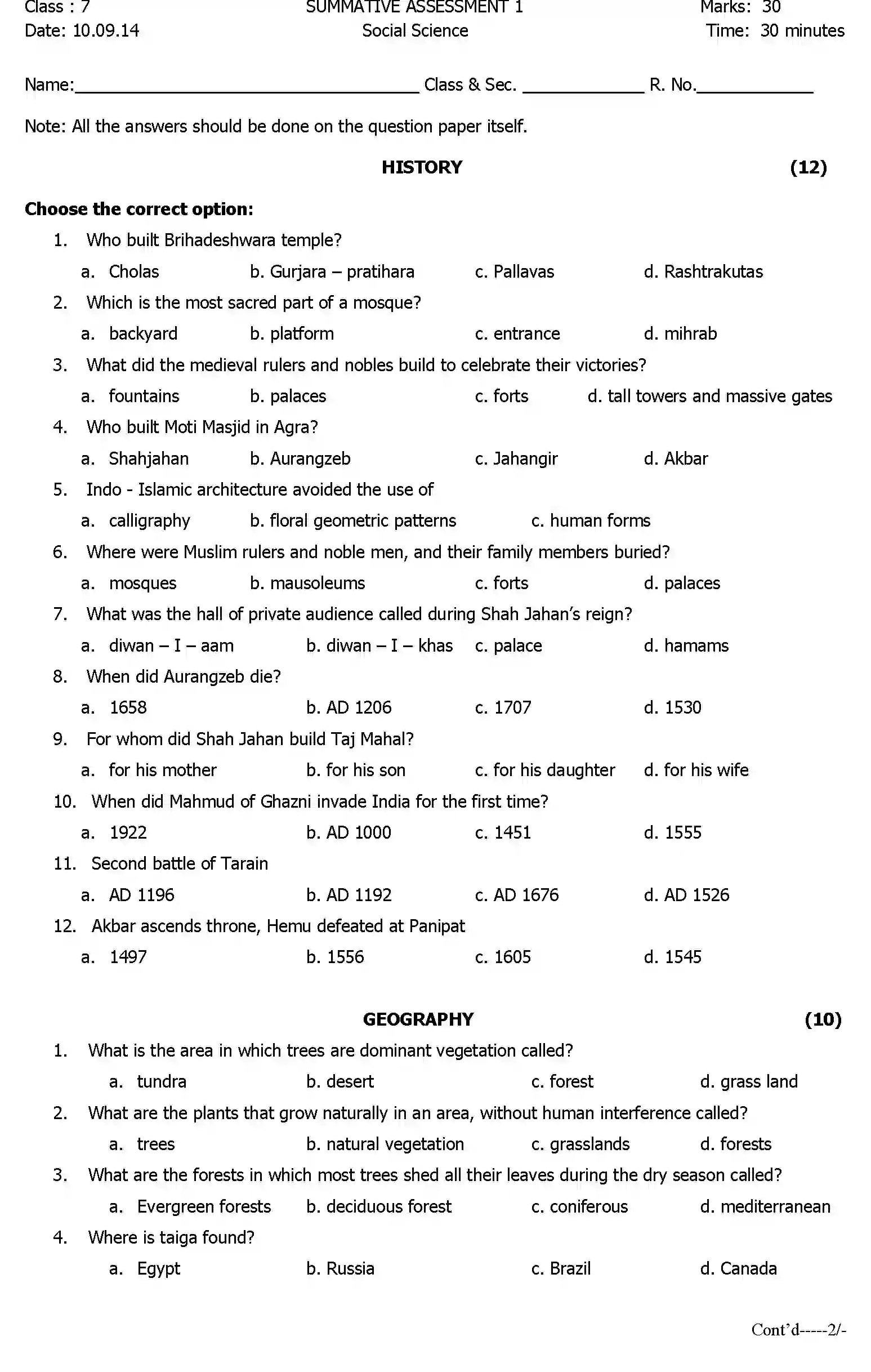 CBSE-Class-7-Previous-Year-Question-Papers-A1-SOCIAL-SCIENCE-Page-1 Image