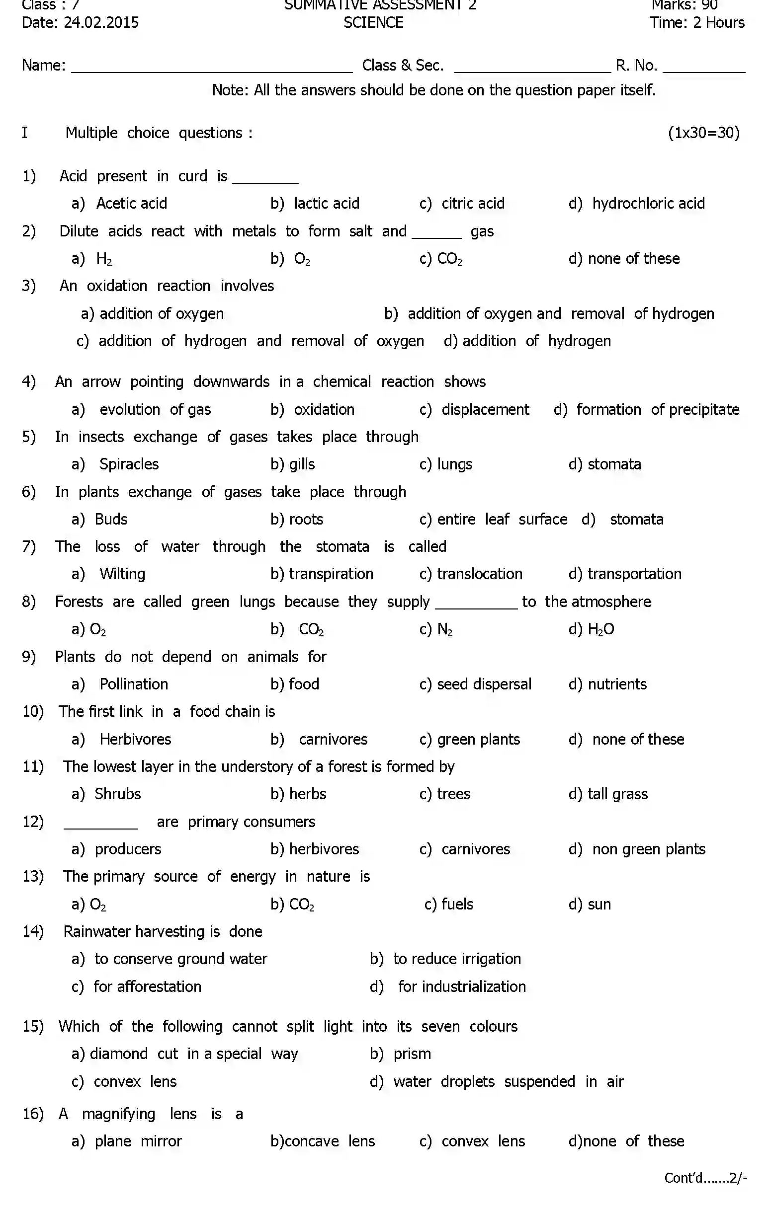 CBSE-Class-7-Previous-Year-Question-Papers-A2-SCIENCE-Page-1 Image