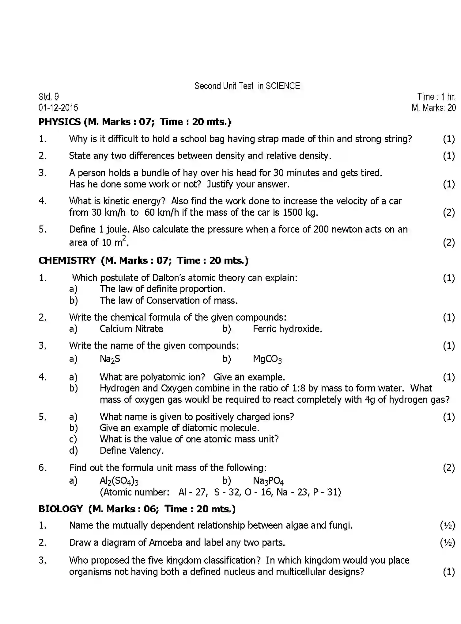 CBSE-Class-9-Previous-Year-Question-Papers-T2-SCIENCE-Page-1 Image